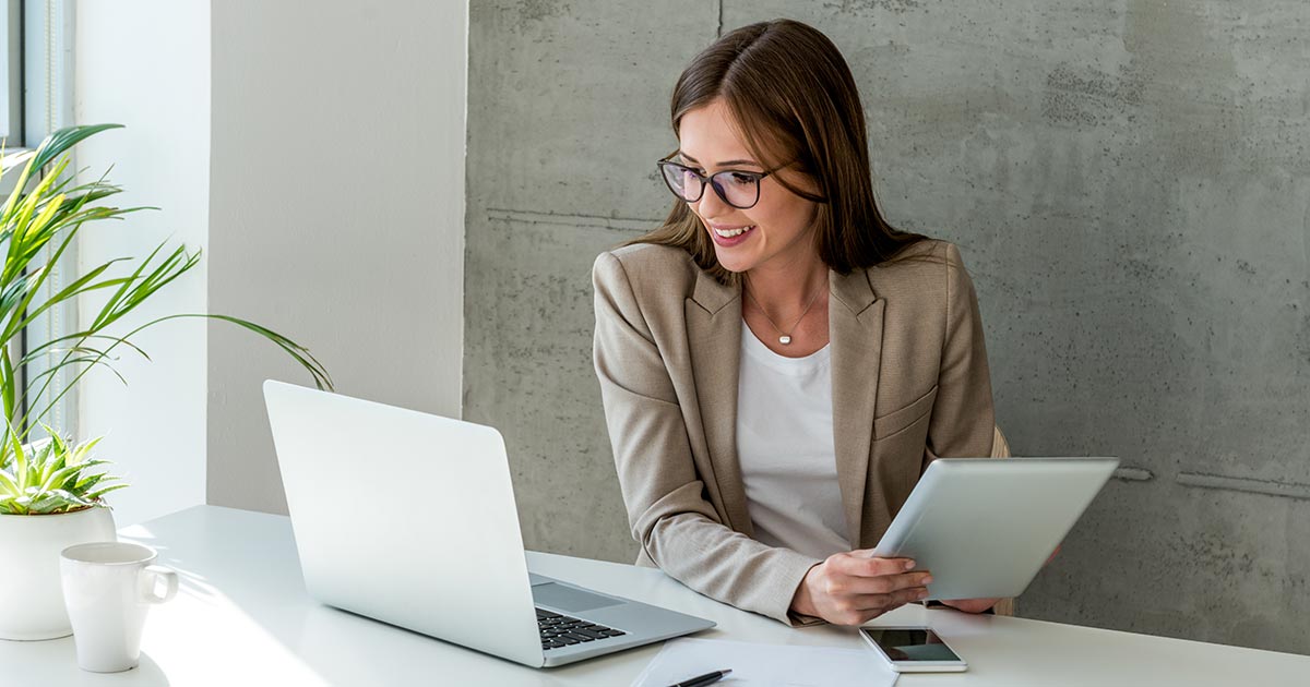 Woman doing business